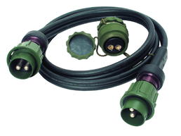 2-polige 24-Volt-Verbindungsleitung mit 2 umspritzten Steckern