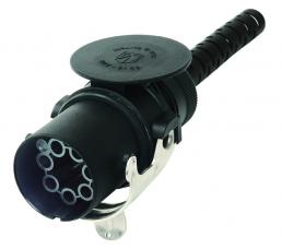 5-poliger ABS Stecker mit gedrehtem Crimpkontakt und Knickschutztlle fr Leitung, 24 Volt, ISO 7638