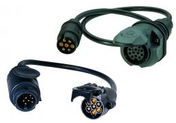 12-Volt-Adapter ISO 11 446 / ISO 1724 mit 7-poligem Stecker und 13-poliger Kupplung, Leitungslnge 700 mm 