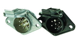 7-pin 24 volts metal socket, N-type ISO 1185, flat-pin plug connetion
