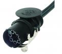 7-poliger EBS Stecker mit gedrehtem Schraubkontakt und Knickschutzt�lle f�r Leitung, 24 Volt, ISO 7638